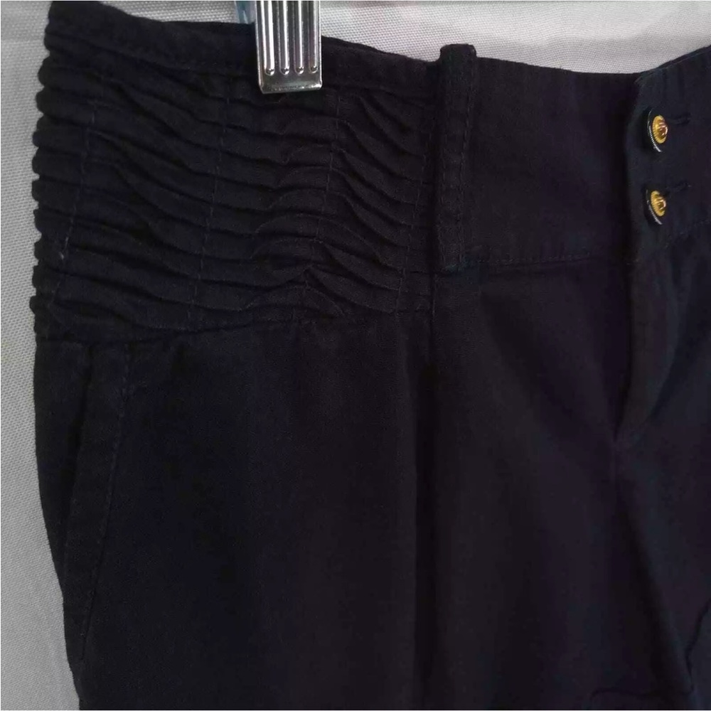 Anthropologie Elevenses Ship Shape Navy Linen Blend Shorts Size 4 View 2